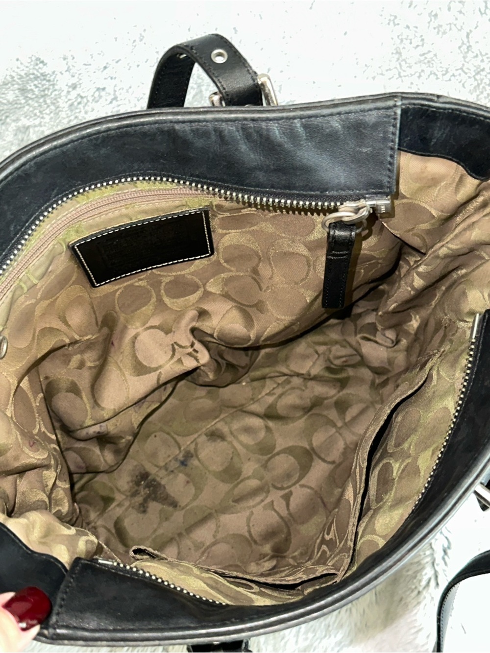 Coach Hamptons Leather Tote #8E92 - Picture 9 of 16